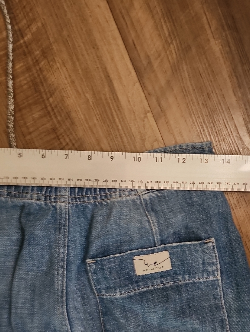 We The Free Free People Light Wash Cargo Jeans Relaxed Drawstring Waist Wide Leg - Picture 8 of 11